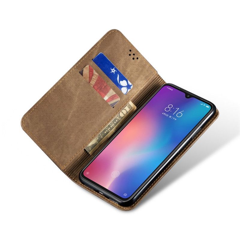 Kožené Pouzdro Folio Na Xiaomi Mi 9 Džínová Látka