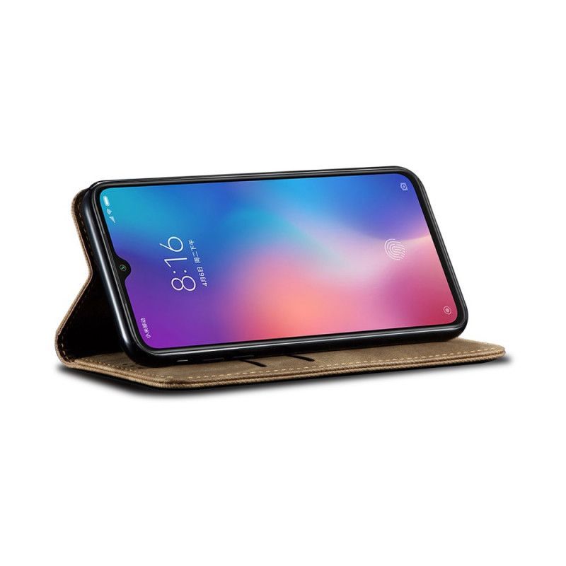 Kožené Pouzdro Folio Na Xiaomi Mi 9 Džínová Látka