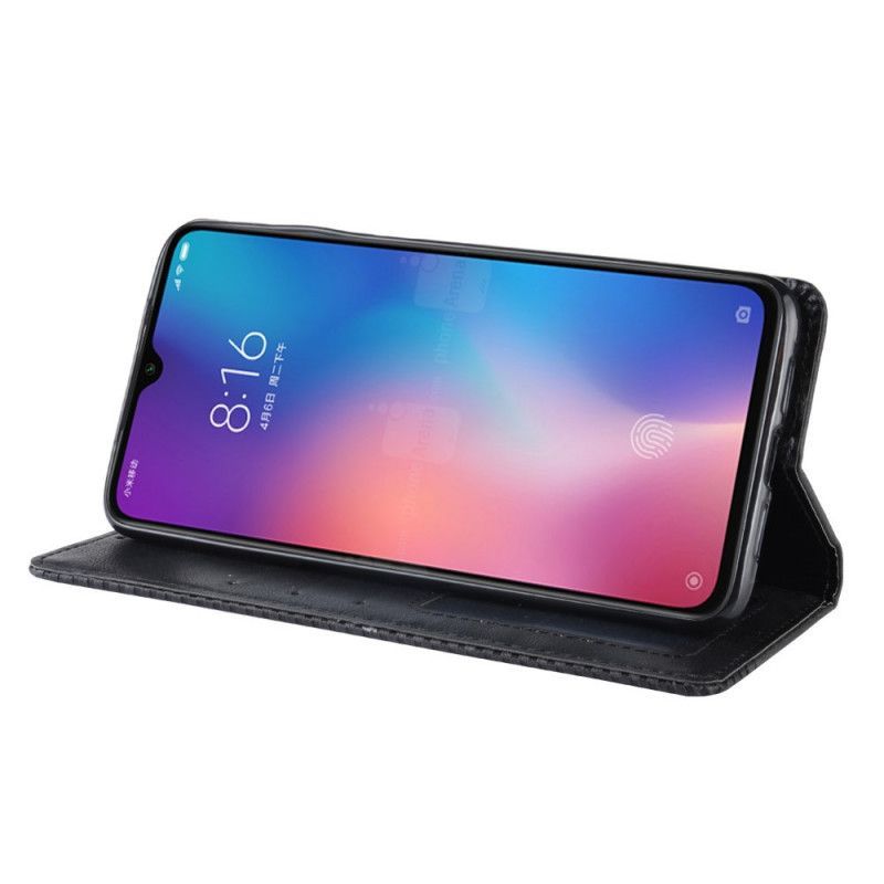 Kožené Pouzdro Folio Na Xiaomi Mi 9 Lite Stylizovaný Vintage Kožený Efekt