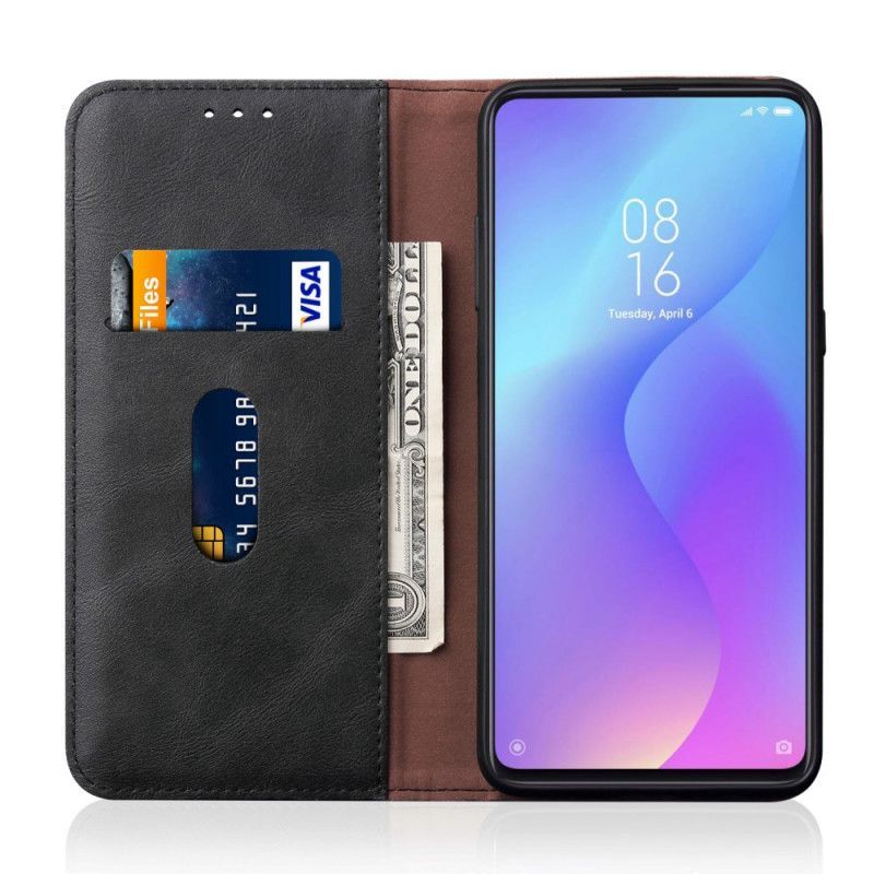 Kožené Pouzdro Folio Na Xiaomi Mi 9t / Mi 9t Pro Prošívání S Koženým Efektem