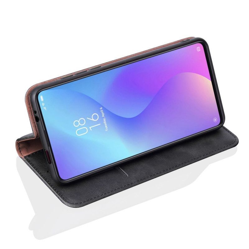 Kožené Pouzdro Folio Na Xiaomi Mi 9t / Mi 9t Pro Prošívání S Koženým Efektem