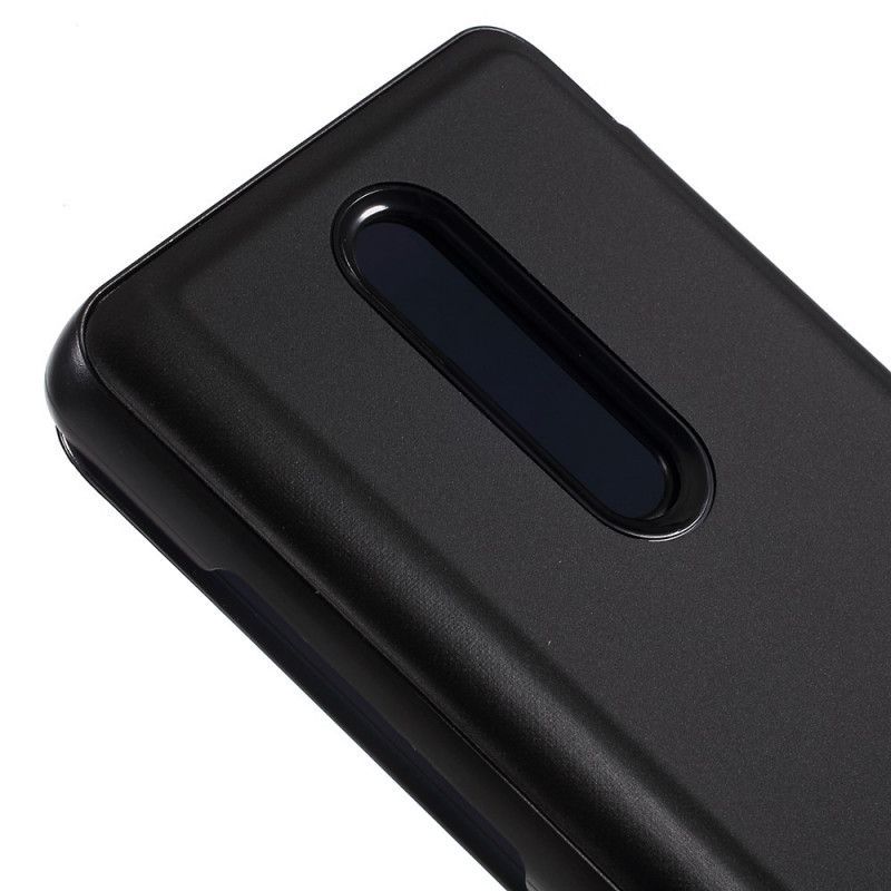 Kožené Pouzdro Folio Na Xiaomi Mi 9t / Mi 9t Pro Zrcadlový A Kožený Efekt