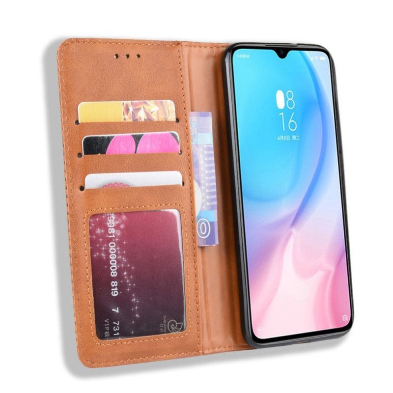 Kožené Pouzdro Folio Na Xiaomi Mi A3 Stylizovaný Vintage Kožený Efekt