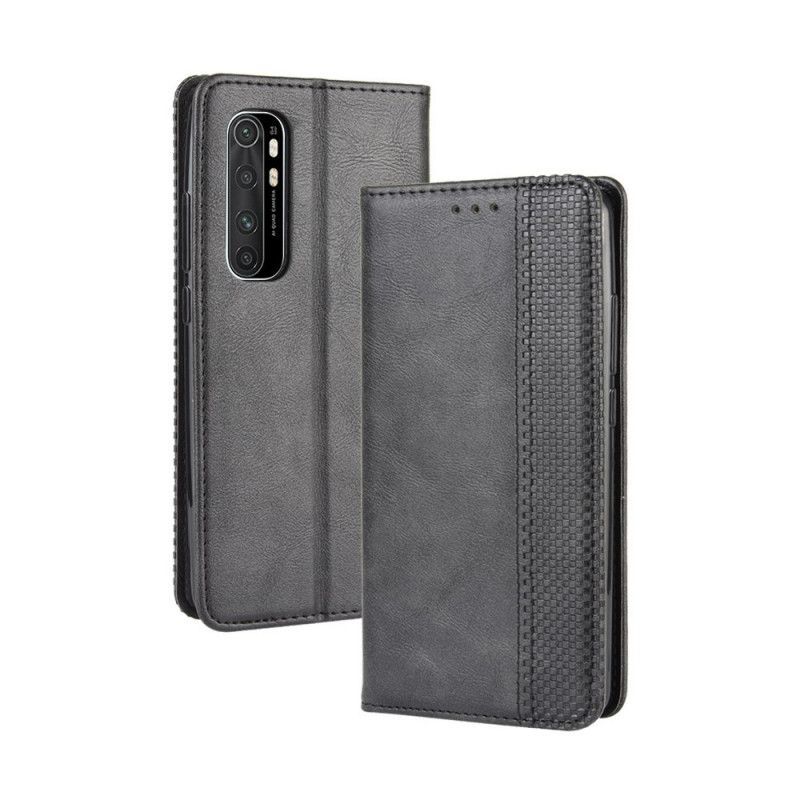 Kožené Pouzdro Folio Na Xiaomi Mi Note 10 Lite Stylizovaný Vintage Kožený Efekt