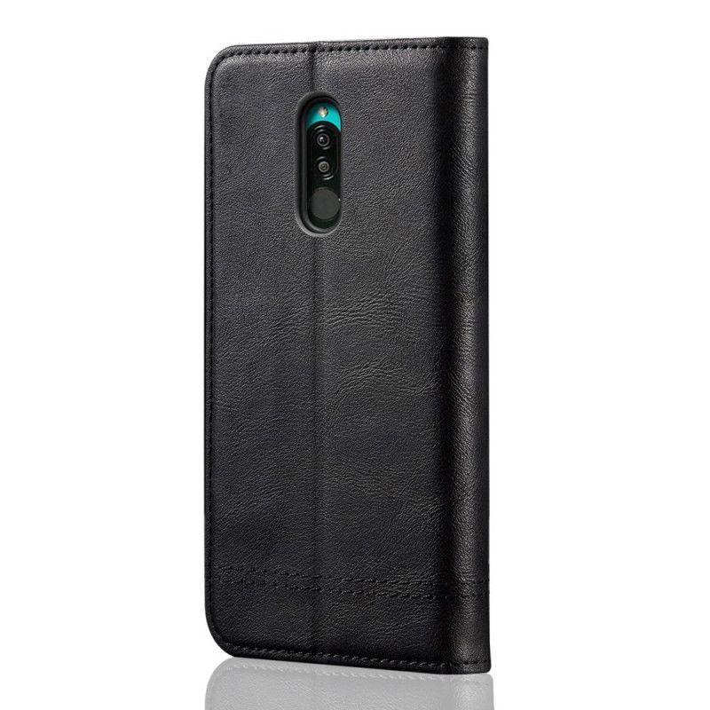 Kožené Pouzdro Folio Na Xiaomi Redmi 8 Švy S Koženým Efektem