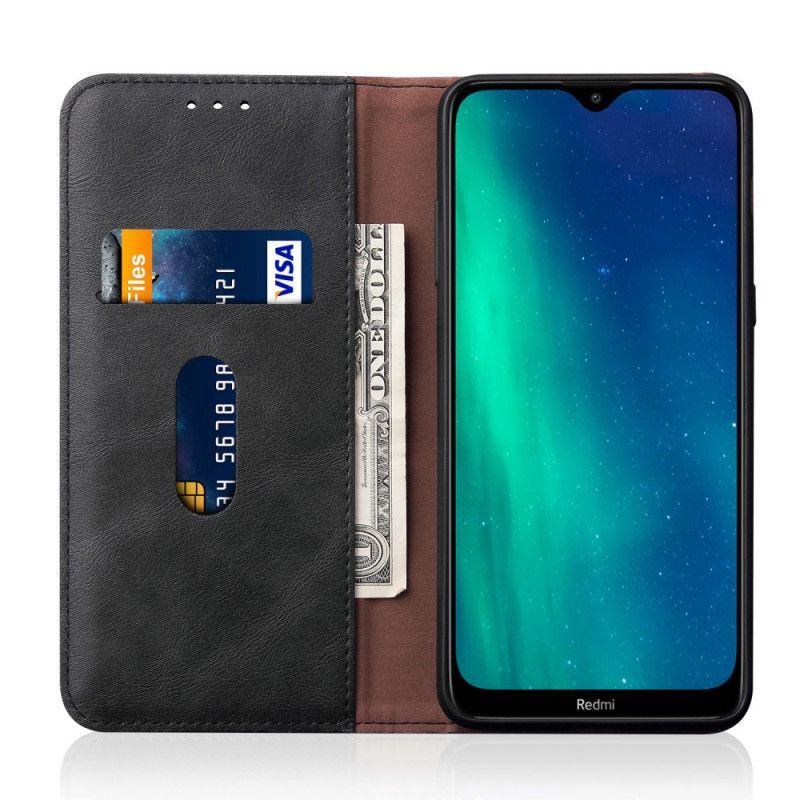 Kožené Pouzdro Folio Na Xiaomi Redmi 8 Švy S Koženým Efektem