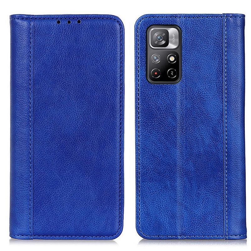 Kožené Pouzdro Folio Na Xiaomi Redmi Note 11 / Poco M4 Pro 5g Elegantní Štípaná Liči Kůže