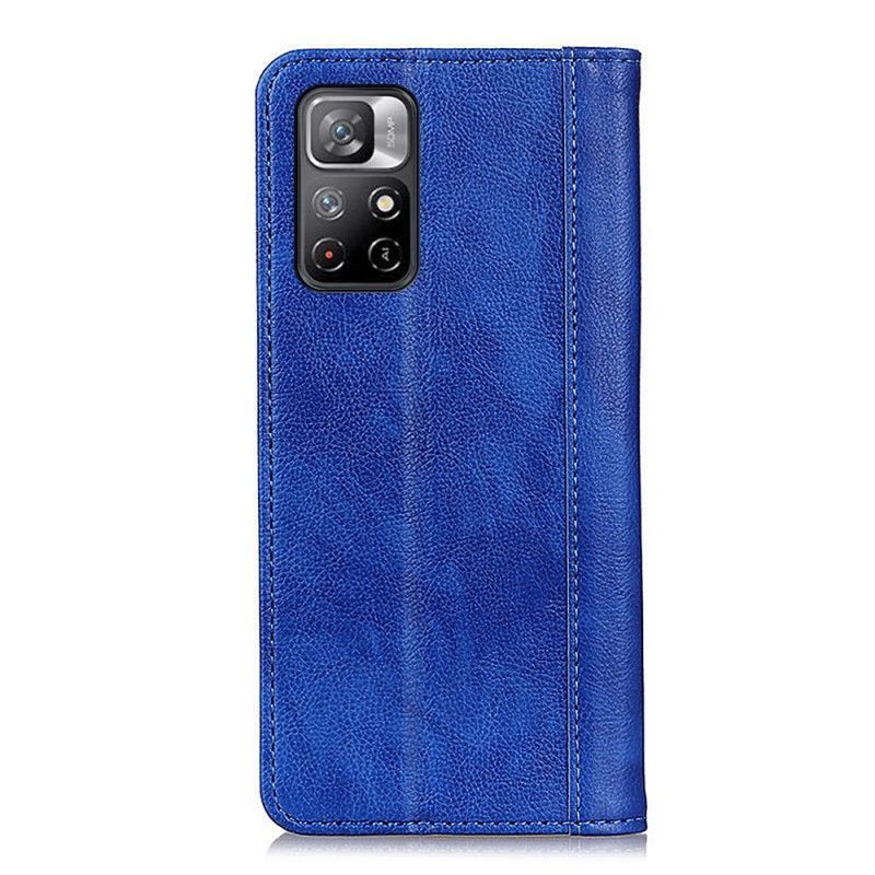 Kožené Pouzdro Folio Na Xiaomi Redmi Note 11 / Poco M4 Pro 5g Elegantní Štípaná Liči Kůže