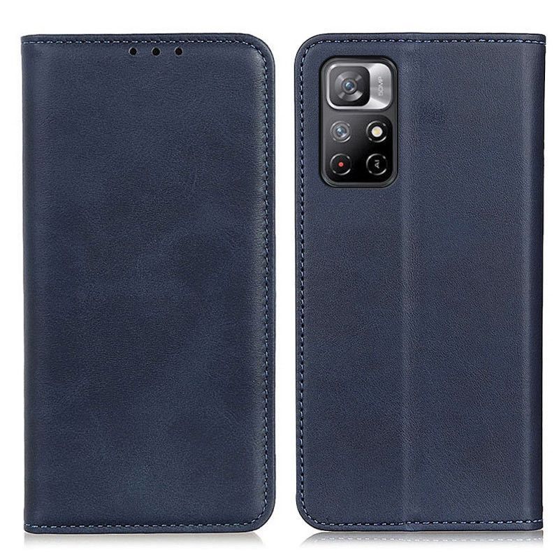 Kožené Pouzdro Folio Na Xiaomi Redmi Note 11 / Poco M4 Pro 5g Štípaná Kůže