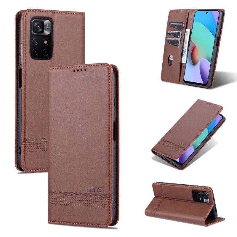 Kožené Pouzdro Folio Na Xiaomi Redmi Note 11 / Poco M4 Pro 5g Styl Kůže Azns