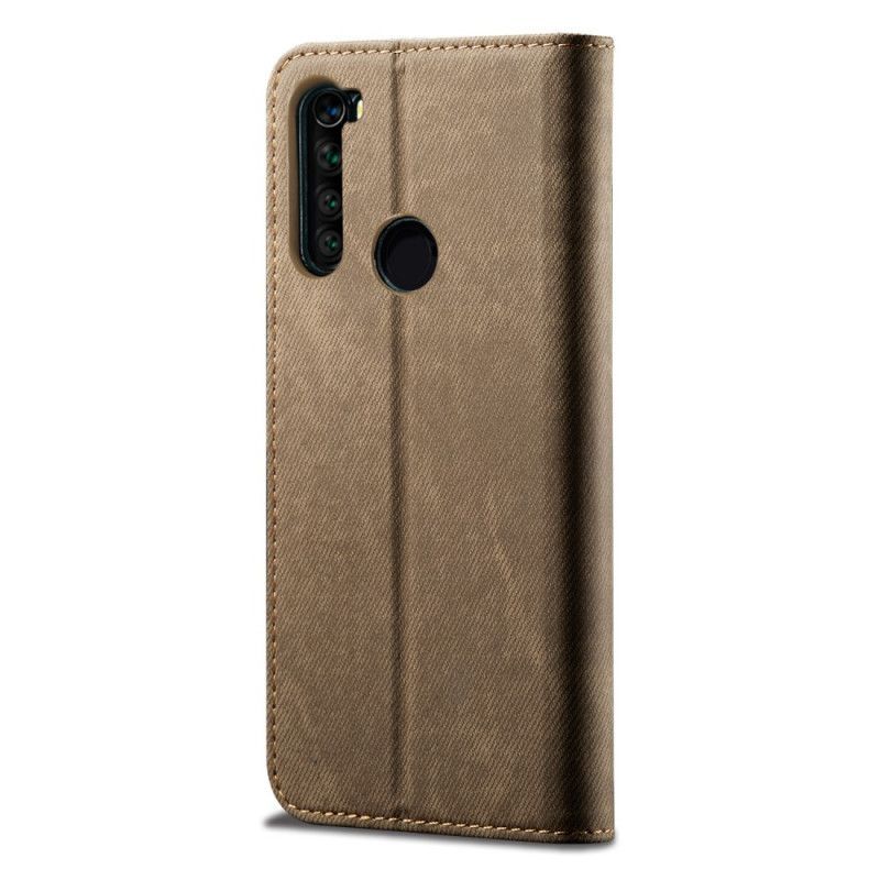 Kožené Pouzdro Folio Na Xiaomi Redmi Note 8 Jeansová Látka