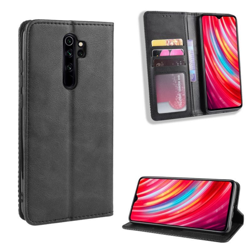 Kožené Pouzdro Folio Na Xiaomi Redmi Note 8 Pro Stylizovaný Vintage Kožený Efekt