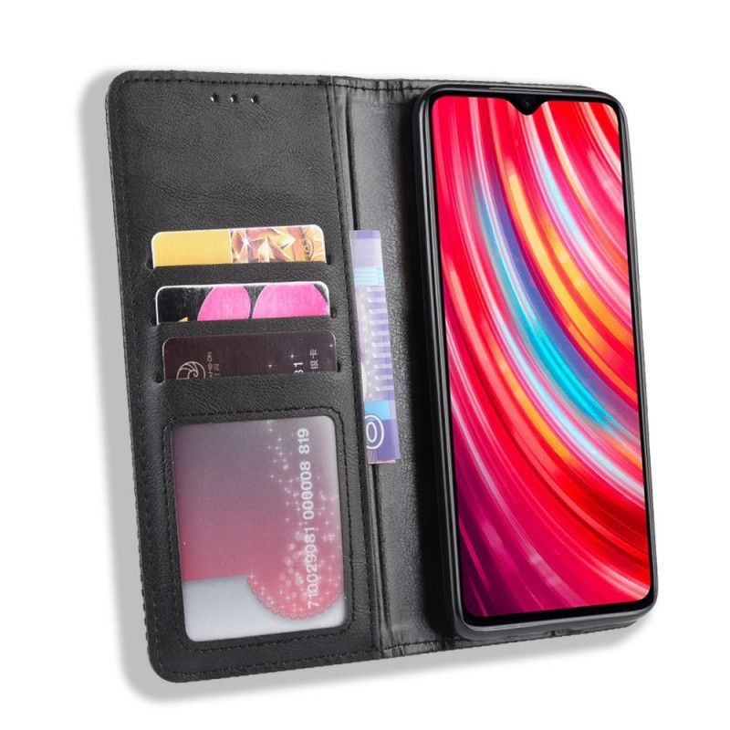 Kožené Pouzdro Folio Na Xiaomi Redmi Note 8 Pro Stylizovaný Vintage Kožený Efekt