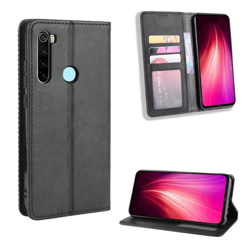 Kožené Pouzdro Folio Na Xiaomi Redmi Note 8t Stylizovaný Vintage Kožený Efekt