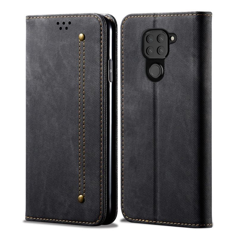 Kožené Pouzdro Folio Na Xiaomi Redmi Note 9 Džínová Látka