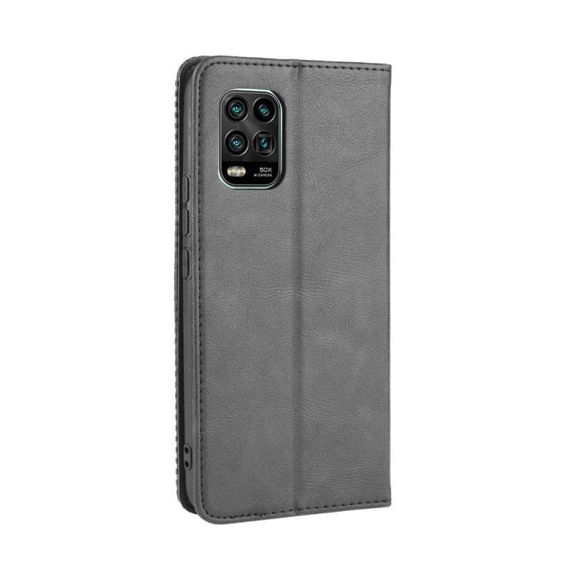 Kožené Pouzdro Folio Xiaomi Mi 10 Lite Stylizovaný Vintage Kožený Efekt