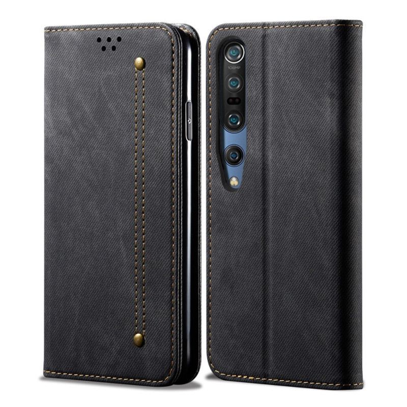 Kožené Pouzdro Folio Xiaomi Mi 10 / 10 Pro Jeansová Látka