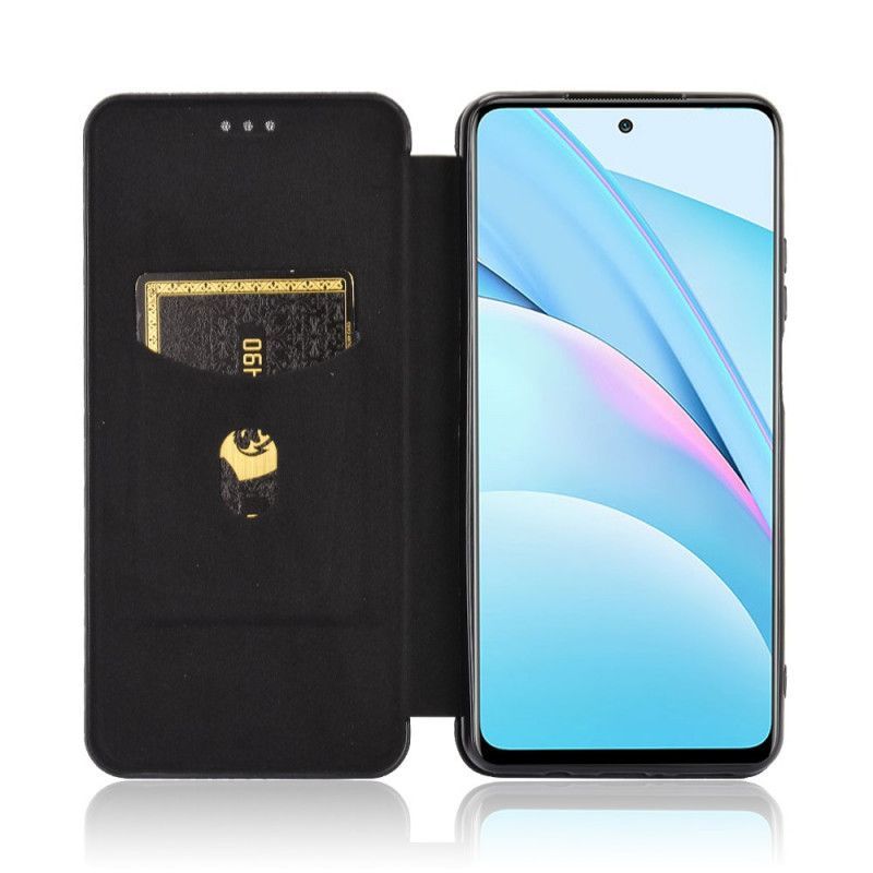 Kožené Pouzdro Folio Xiaomi Mi 10t Lite 5g / Redmi Note 9 Pro 5g Uhlíkové Vlákno