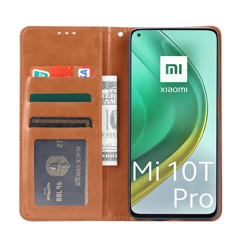 Kožené Pouzdro Folio Xiaomi Mi 10t / 10t Pro Držák Na Karty Z Umělé Kůže