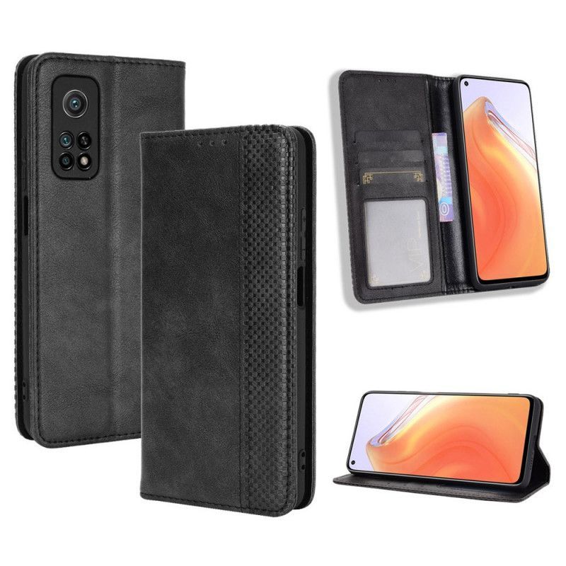 Kožené Pouzdro Folio Xiaomi Mi 10t / 10t Pro Stylizovaný Vintage Kožený Efekt