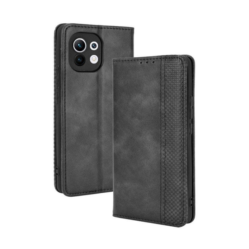 Kožené Pouzdro Folio Xiaomi Mi 11 Stylizovaný Vintage Kožený Efekt