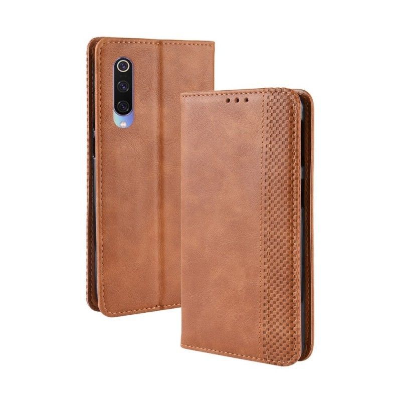 Kožené Pouzdro Folio Xiaomi Mi 9 Stylizovaný Vintage Kožený Efekt