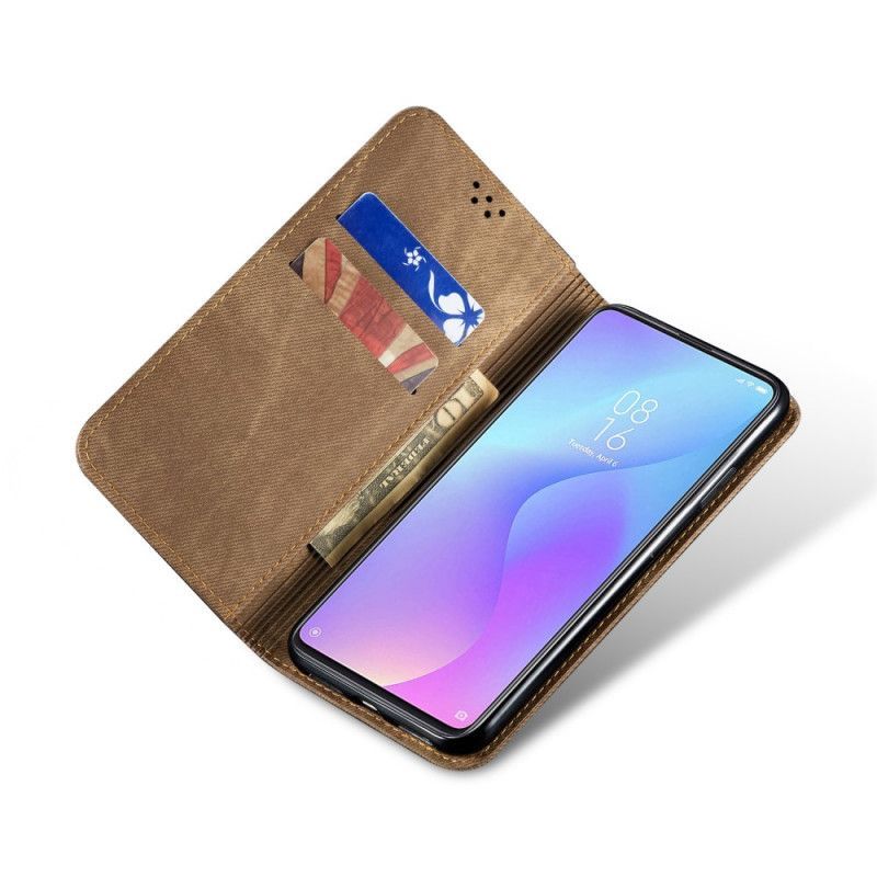 Kožené Pouzdro Folio Xiaomi Mi 9t / Mi 9t Pro Džínová Látka