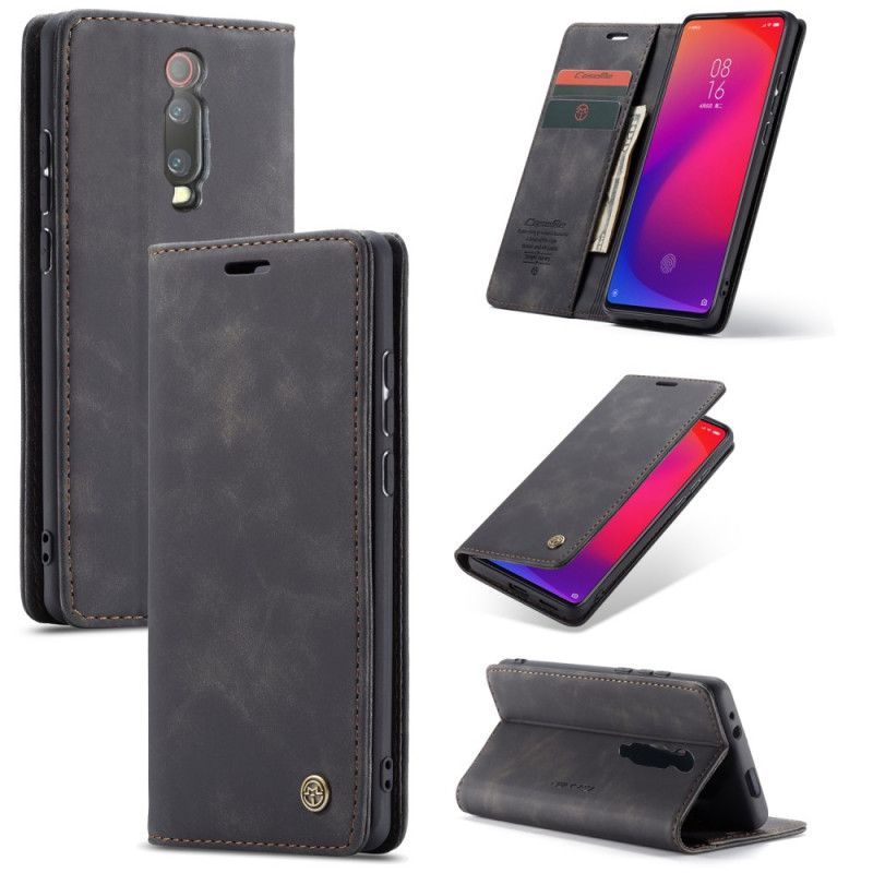 Kožené Pouzdro Folio Xiaomi Mi 9t / Mi 9t Pro Skříňka Z Umělé Kůže