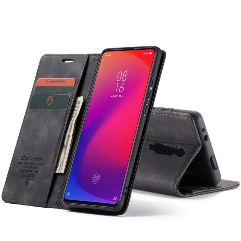 Kožené Pouzdro Folio Xiaomi Mi 9t / Mi 9t Pro Skříňka Z Umělé Kůže