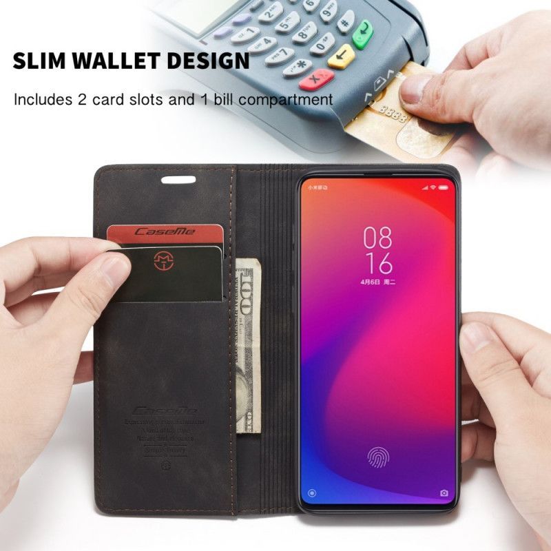 Kožené Pouzdro Folio Xiaomi Mi 9t / Mi 9t Pro Skříňka Z Umělé Kůže