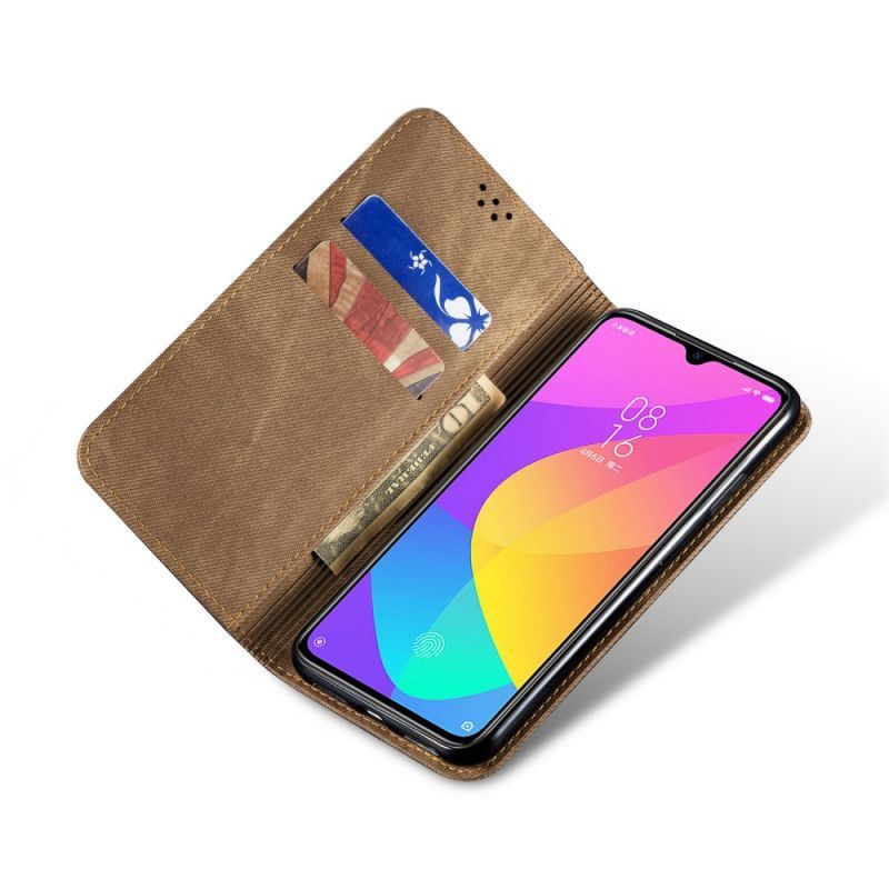 Kožené Pouzdro Folio Xiaomi Mi A3 Džínová Látka