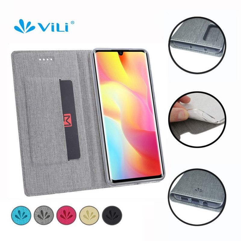 Kožené Pouzdro Folio Xiaomi Mi Note 10 Lite Vili Dmx S Texturou