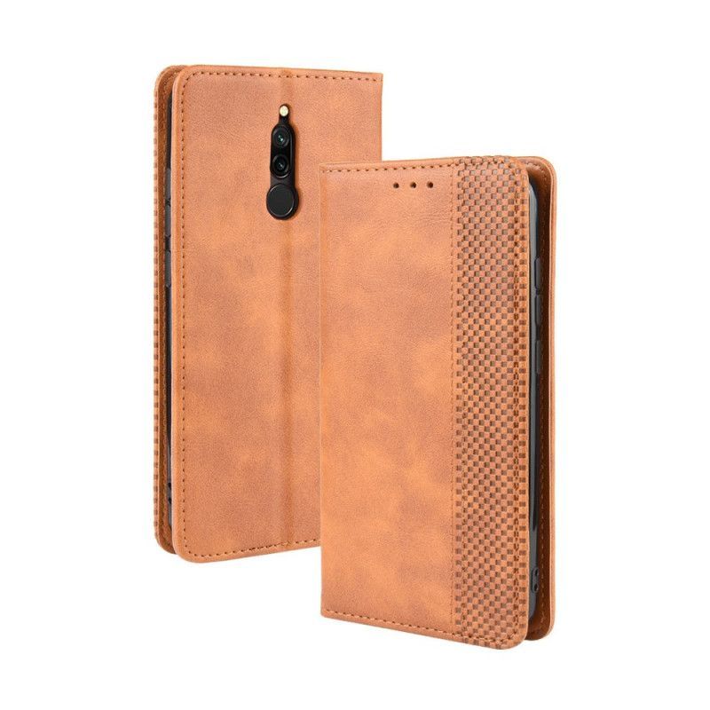 Kožené Pouzdro Folio Xiaomi Redmi 8 Stylizovaný Vintage Kožený Efekt