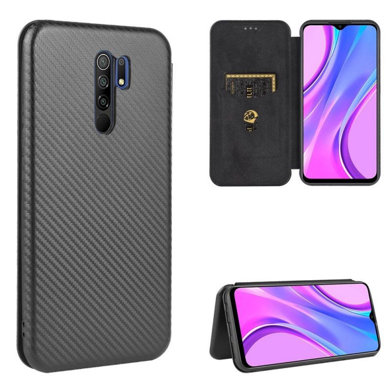 Kožené Pouzdro Folio Xiaomi Redmi 9 Barevný Karbonový Silikon