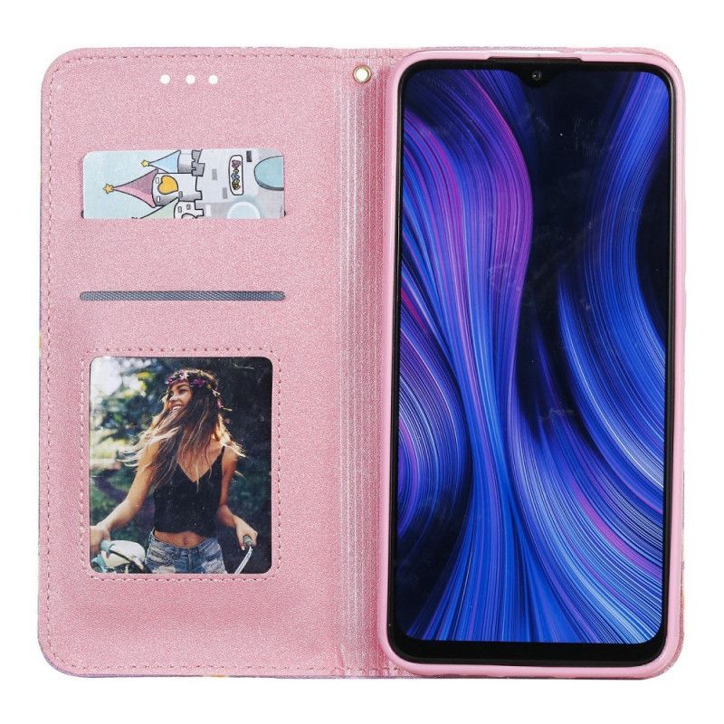 Kožené Pouzdro Folio Xiaomi Redmi 9 Sedmikrásky