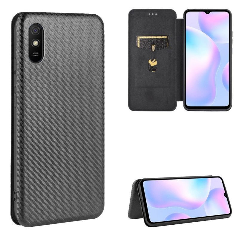 Kožené Pouzdro Folio Xiaomi Redmi 9a Barevný Karbonový Silikon