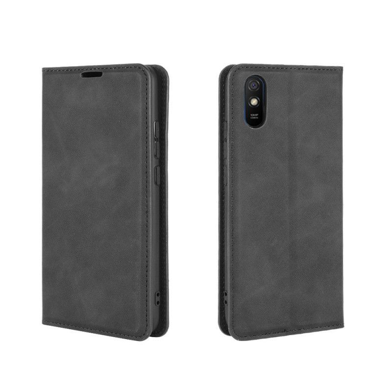 Kožené Pouzdro Folio Xiaomi Redmi 9a Efekt Měkké Kůže