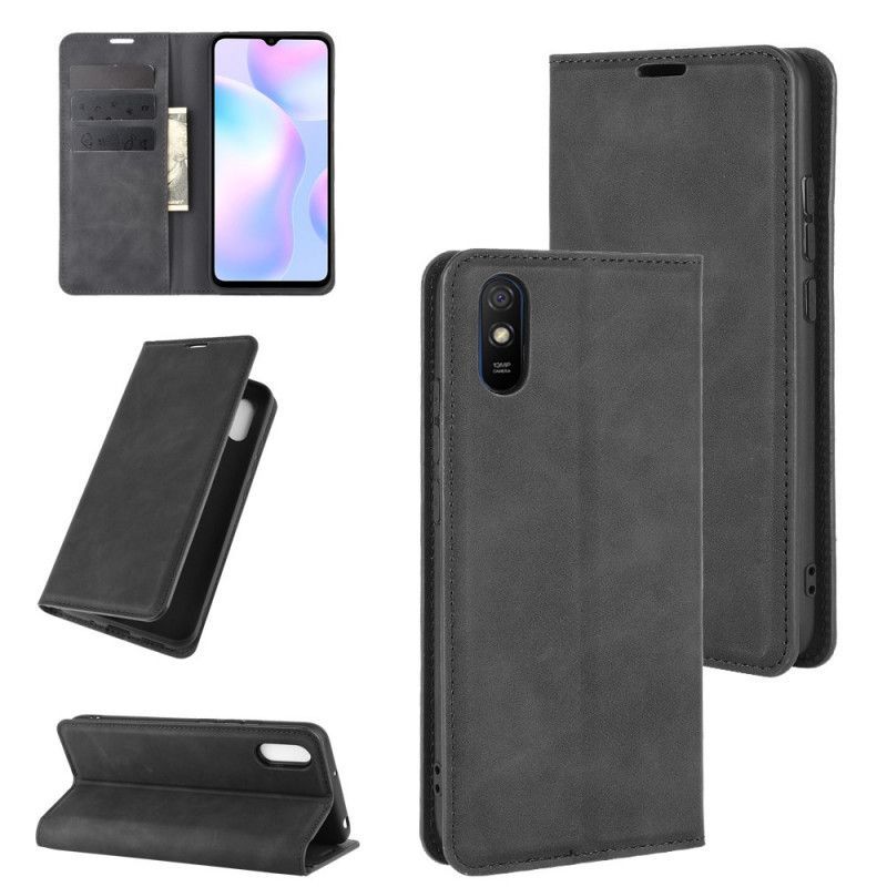 Kožené Pouzdro Folio Xiaomi Redmi 9a Efekt Měkké Kůže