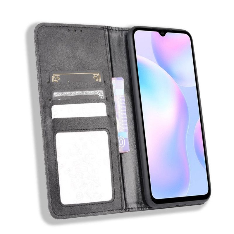 Kožené Pouzdro Folio Xiaomi Redmi 9a Stylizovaný Vintage Kožený Efekt