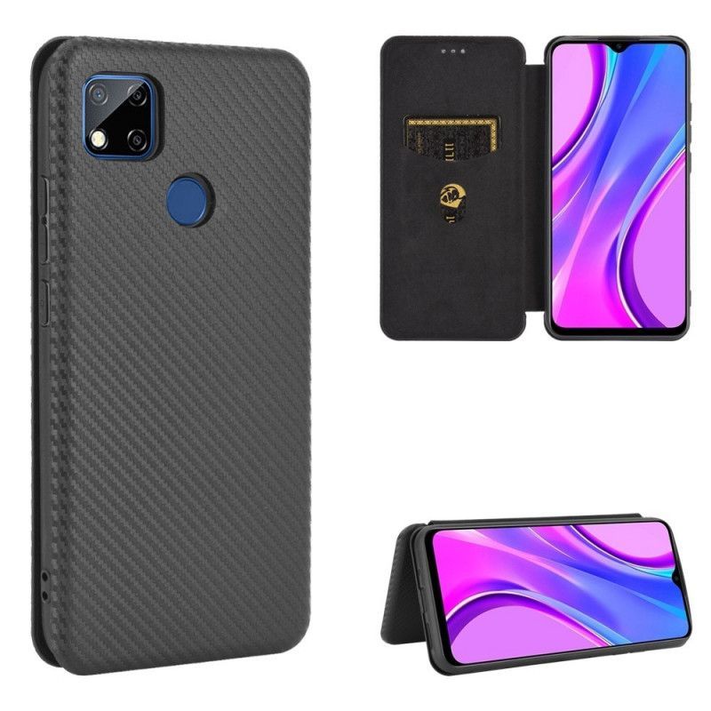 Kožené Pouzdro Folio Xiaomi Redmi 9c Barevný Karbonový Silikon