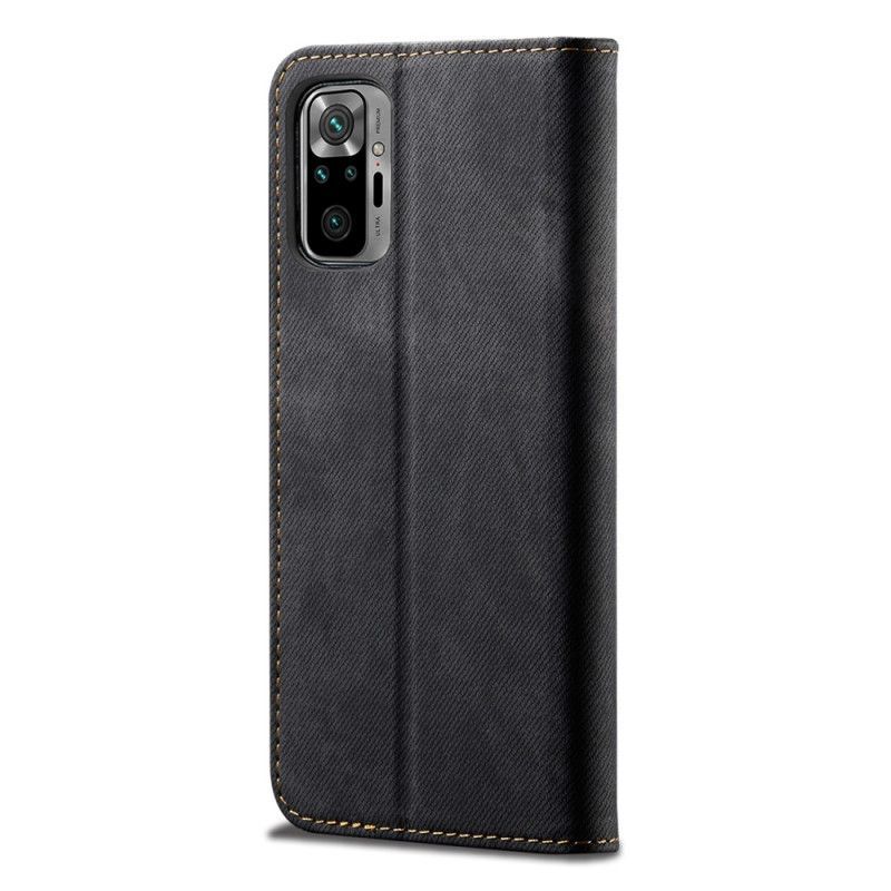 Kožené Pouzdro Folio Xiaomi Redmi Note 10 / Note 10s Jeansová Látka