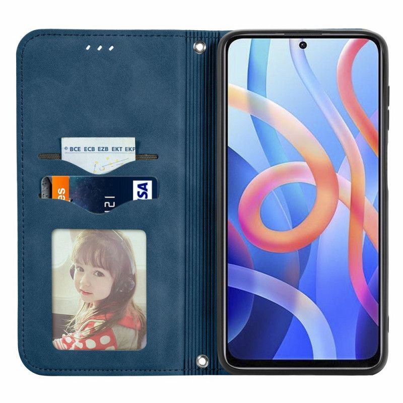 Kožené Pouzdro Folio Xiaomi Redmi Note 11 / Poco M4 Pro 5g Klasický Dotyk S Pokožkou