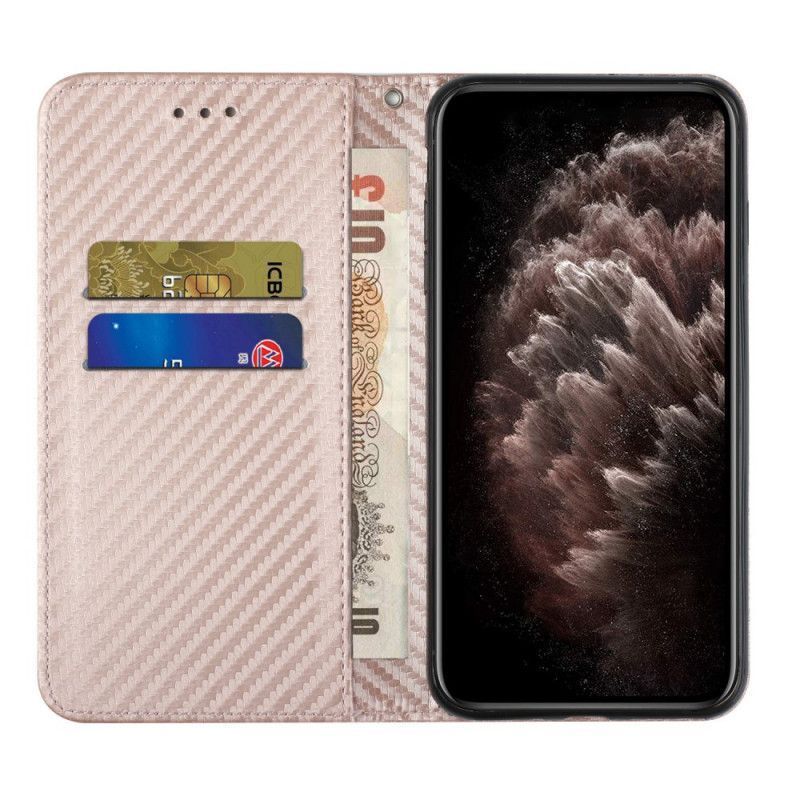 Kožené Pouzdro Folio Xiaomi Redmi Note 11 / Poco M4 Pro 5g Pásek Z Uhlíkových Vláken