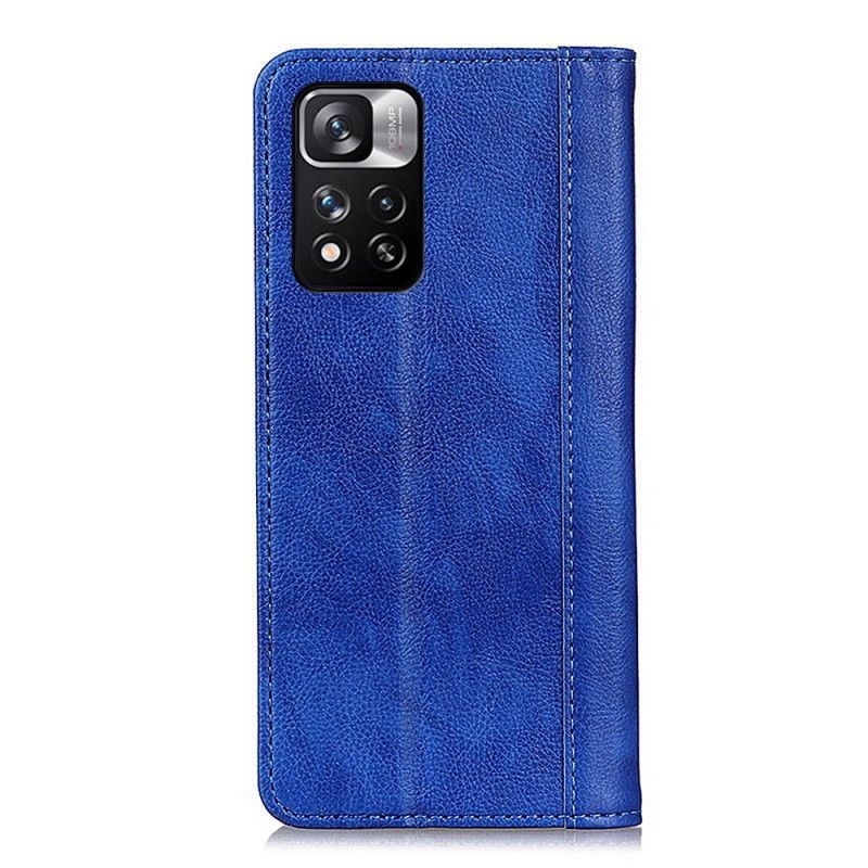 Kožené Pouzdro Folio Xiaomi Redmi Note 11 Pro / Note 11 Pro Plus Elegantní Štípaná Liči Kůže