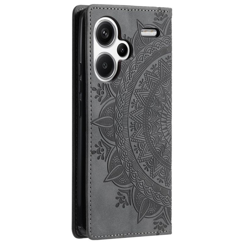 Kožené Pouzdro Folio Xiaomi Redmi Note 13 Pro Plus 5g Efekt Mandala Suede