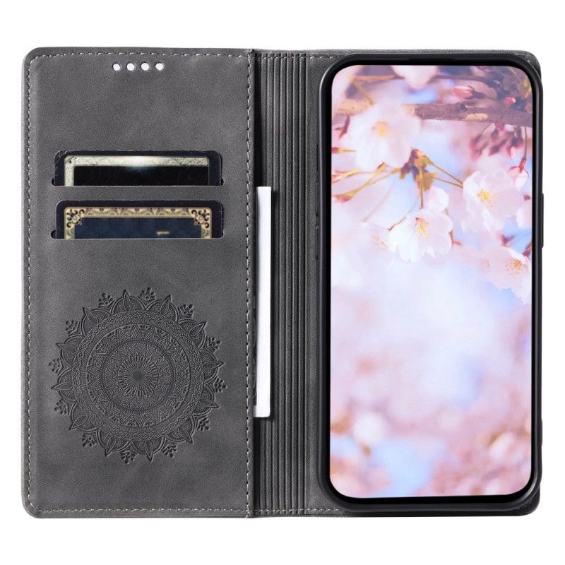 Kožené Pouzdro Folio Xiaomi Redmi Note 13 Pro Plus 5g Efekt Mandala Suede