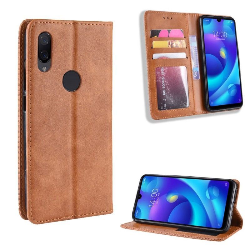 Kožené Pouzdro Folio Xiaomi Redmi Note 7 Stylizovaný Vintage Kožený Efekt