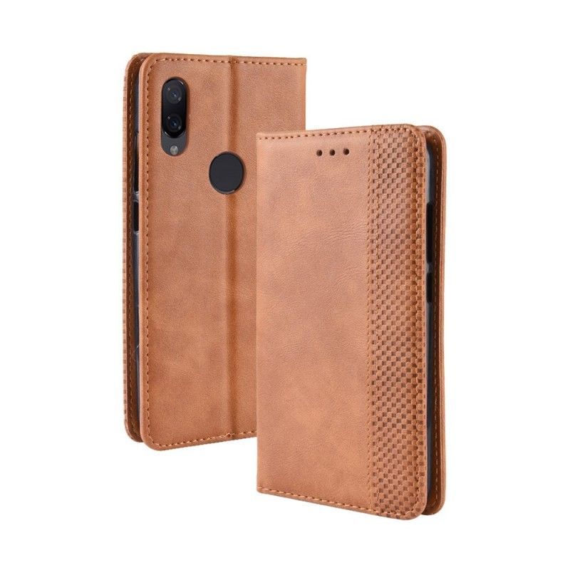 Kožené Pouzdro Folio Xiaomi Redmi Note 7 Stylizovaný Vintage Kožený Efekt