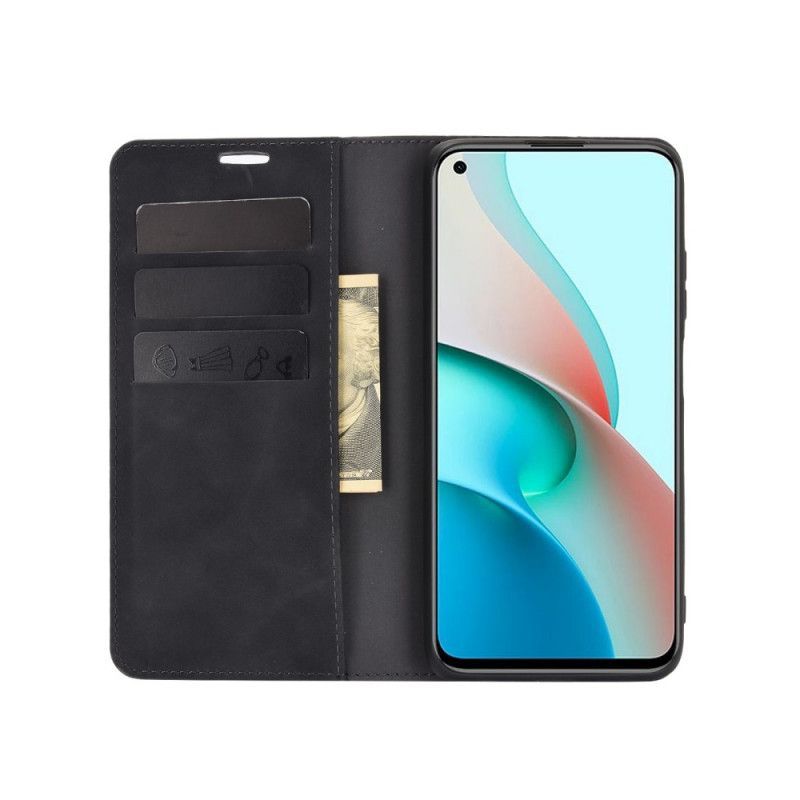 Kožené Pouzdro Folio Xiaomi Redmi Note 9 5g / Note 9t 5g Dotek Pokožky