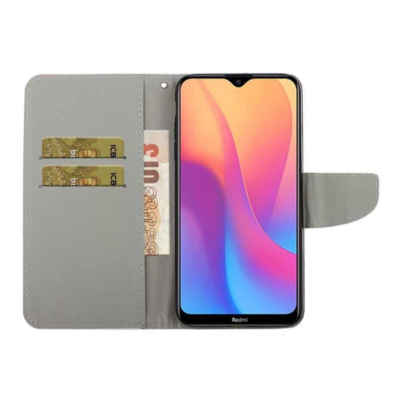 Kožené Pouzdro Na Xiaomi Redmi 8a Romantická Růže S Řemínkem